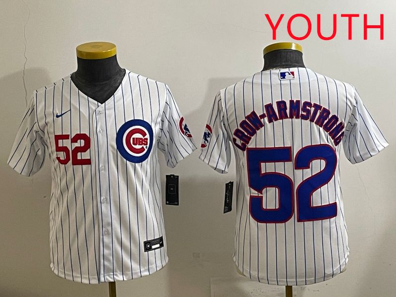Youth 2025 Chicago Cubs #52 Crow-Armstrong White Stripe Game Nike MLB Jersey style 4